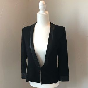 Black Blazer with leather detail